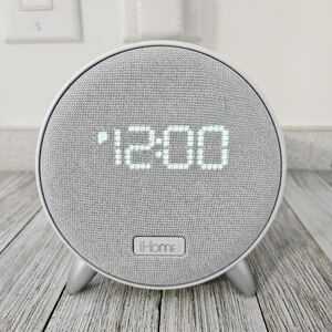iHome Digital Table Top Electric White Speaker Clock with Bluetooth Capability